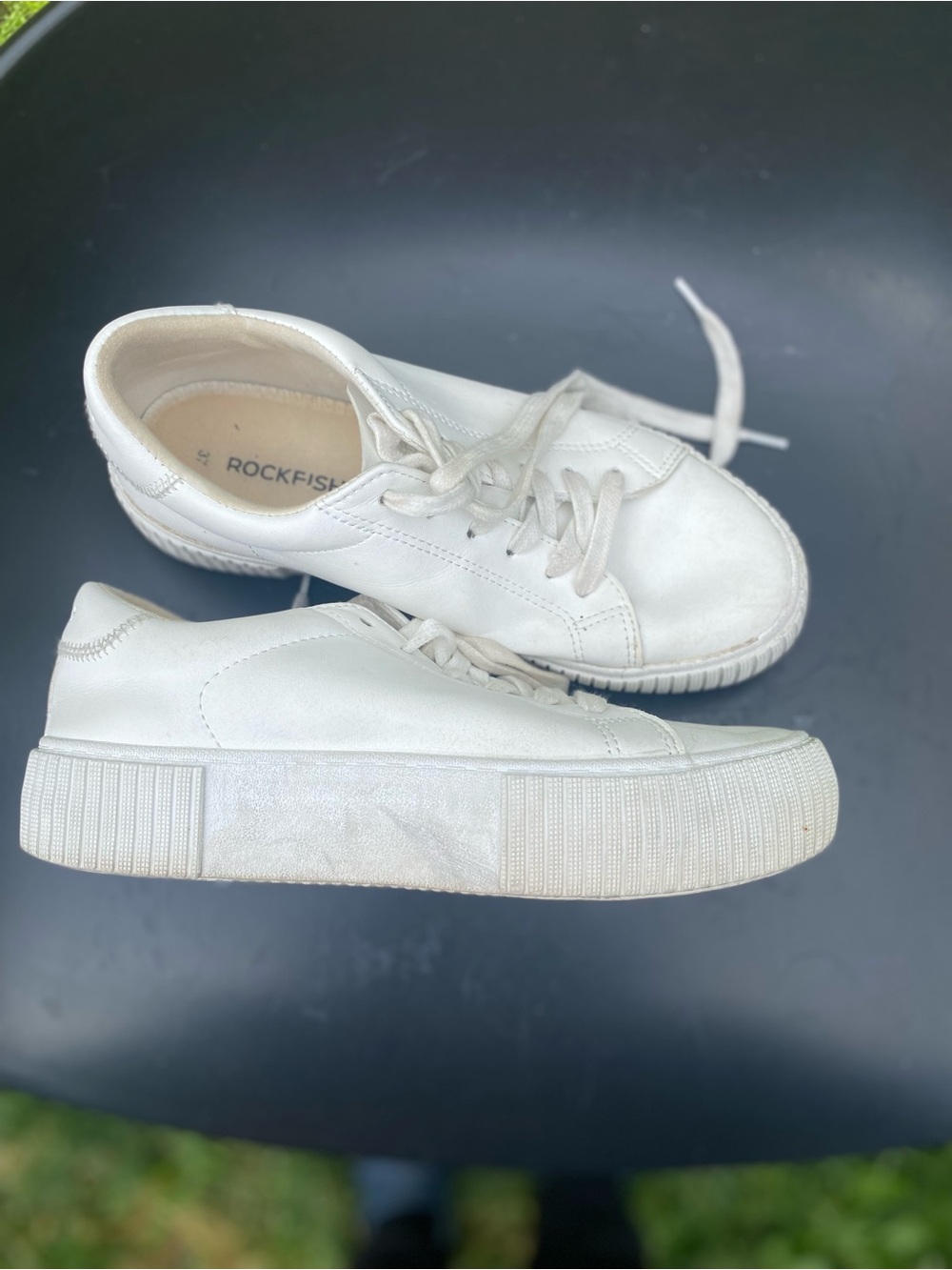 Women's Cream Platform Lace-Up Sneakers